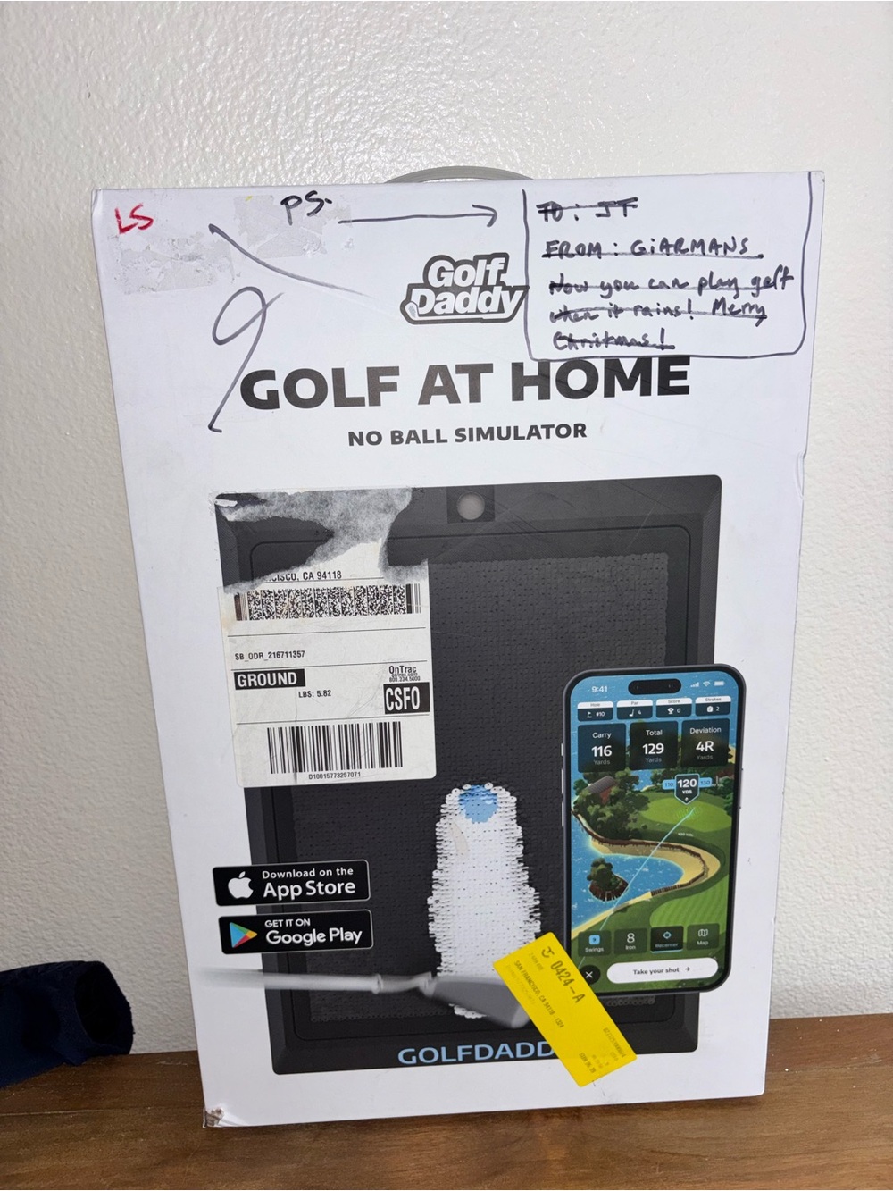 Golf Daddy Golf At Home No Ball Simulator Practice Mat Phone Stand Set